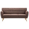 Trivietė sofa, audinio apmušalas, 172x70x82cm, ruda