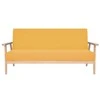 Trivietė sofa, geltonos spalvos, audinys