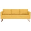Trivietė sofa, geltona, audinys