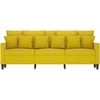 Trivietė sofa, geltonos spalvos, 180cm, aksomas