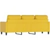 Trivietė sofa, geltonos spalvos, 180cm, aksomas