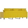 Trivietė sofa, geltonos spalvos, 180cm, aksomas