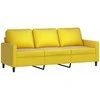 Trivietė sofa, geltonos spalvos, 180cm, aksomas