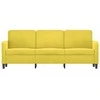 Trivietė sofa, geltonos spalvos, 180cm, aksomas
