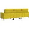 Trivietė sofa, geltonos spalvos, 210cm, aksomas
