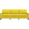 Trivietė sofa, geltonos spalvos, 210cm, aksomas