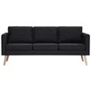 Trivietė sofa, juoda, audinys