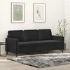 Trivietė sofa, juodos spalvos, 180cm, aksomas
