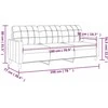 Trivietė sofa, juodos spalvos, 180cm, audinys