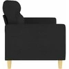 Trivietė sofa, juodos spalvos, 180cm, audinys