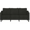 Trivietė sofa, juodos spalvos, 180cm, audinys