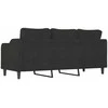 Trivietė sofa, juodos spalvos, 180cm, audinys