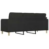 Trivietė sofa, juodos spalvos, 180cm, audinys