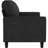 Trivietė sofa, juodos spalvos, 180cm, audinys