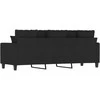 Trivietė sofa, juodos spalvos, 180cm, audinys
