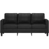 Trivietė sofa, juodos spalvos, 180cm, dirbtinė oda
