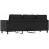 Trivietė sofa, juodos spalvos, 180cm, dirbtinė oda