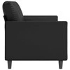 Trivietė sofa, juodos spalvos, 180cm, dirbtinė oda