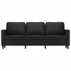 Trivietė sofa, juodos spalvos, 180cm, dirbtinė oda