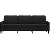 Trivietė sofa, juodos spalvos, 210cm, aksomas