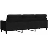 Trivietė sofa, juodos spalvos, 210cm, aksomas