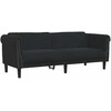 Trivietė sofa, juodos spalvos, aksomas