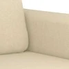 Trivietė sofa, kreminės spalvos, 180cm, audinys