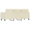 Trivietė sofa, kreminės spalvos, 180cm, dirbtinė oda