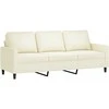Trivietė sofa, kreminės spalvos, 180cm, aksomas