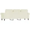 Trivietė sofa, kreminės spalvos, 180cm, aksomas