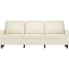 Trivietė sofa, kreminės spalvos, 180cm, aksomas