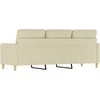 Trivietė sofa, kreminės spalvos, 180cm, audinys
