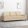 Trivietė sofa, kreminės spalvos, 180cm, audinys