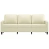 Trivietė sofa, kreminės spalvos, 180cm, dirbtinė oda