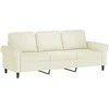 Trivietė sofa, kreminės spalvos, 180cm, aksomas