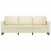 Trivietė sofa, kreminės spalvos, 180cm, dirbtinė oda