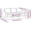 Trivietė sofa, kreminės spalvos, 180cm, audinys