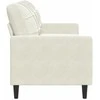 Trivietė sofa, kreminės spalvos, 180cm, aksomas