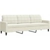 Trivietė sofa, kreminės spalvos, 210cm, aksomas