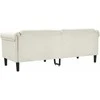 Trivietė sofa, kreminės spalvos, aksomas