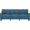 Trivietė sofa, mėlynos spalvos, 180cm, aksomas