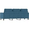 Trivietė sofa, mėlynos spalvos, 180cm, aksomas