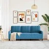 Trivietė sofa, mėlynos spalvos, 180cm, aksomas