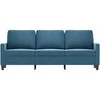 Trivietė sofa, mėlynos spalvos, 180cm, aksomas