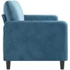 Trivietė sofa, mėlynos spalvos, 180cm, aksomas