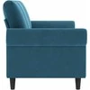 Trivietė sofa, mėlynos spalvos, 180cm, aksomas