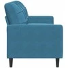 Trivietė sofa, mėlynos spalvos, 180cm, aksomas