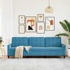 Trivietė sofa, mėlynos spalvos, 210cm, aksomas