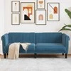 Trivietė sofa, mėlynos spalvos, aksomas