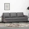 Trivietė sofa, pilkos spalvos, 180cm, dirbtinė oda